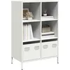 Image de vidaXL Buffet haut blanc 68x39x103,5 cm acier