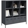 Image de vidaXL Buffet haut anthracite 101,5x39x103,5 cm acier