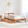 Image de vidaXL Cadre de lit sans matelas cire marron 100x200cm bois pin massif