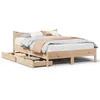 Image de vidaXL Cadre de lit avec tiroirs 140x190 cm bois de pin massif