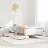 Image de vidaXL Cadre de lit avec tiroirs blanc 90x200 cm bois de pin massif