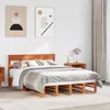 Image de vidaXL Cadre de lit sans matelas cire marron 135x190cm bois pin massif