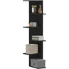 Image de vidaXL ÃtagÃ¨re d'angle murale noir 36,5x36,5x140 cm bois d'ingÃ©nierie