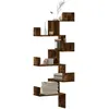 Image de vidaXL ÃtagÃ¨re d'angle murale chÃªne fumÃ© 45x45x147cm bois d'ingÃ©nierie