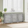 Image de vidaXL Cache-radiateur gris bÃ©ton 205x21,5x83,5 cm bois d'ingÃ©nierie