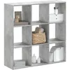 Image de vidaXL BibliothÃ¨que gris bÃ©ton 102x32x102 cm bois d'ingÃ©nierie