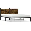 Image de Vidaxl Cadre De Lit En MÃ©tal Sans Matelas ChÃªne FumÃ© 137x190 Cm