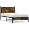 Image de vidaXL Cadre de lit en mÃ©tal sans matelas chÃªne fumÃ© 100x190 cm