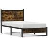 Image de vidaXL Cadre de lit en mÃ©tal sans matelas chÃªne fumÃ© 90x190 cm