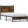 Image de vidaXL Cadre de lit en mÃ©tal sans matelas chÃªne fumÃ© 90x200 cm