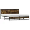 Image de vidaXL Cadre de lit en mÃ©tal sans matelas chÃªne fumÃ© 160x200 cm