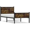 Image de Vidaxl Cadre De Lit En MÃ©tal Sans Matelas ChÃªne FumÃ© 75x190 Cm