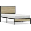 Image de vidaXL Cadre de lit en mÃ©tal sans matelas chÃªne sonoma 90x190 cm