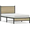 Image de vidaXL Cadre de lit en mÃ©tal sans matelas chÃªne sonoma 90x200 cm