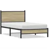 Image de vidaXL Cadre de lit en mÃ©tal sans matelas chÃªne sonoma 100x200 cm
