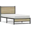 Image de vidaXL Cadre de lit en mÃ©tal sans matelas chÃªne sonoma 90x190 cm