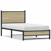 Image de vidaXL Cadre de lit en mÃ©tal sans matelas chÃªne sonoma 90x200 cm