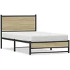 Image de vidaXL Cadre de lit en mÃ©tal sans matelas chÃªne sonoma 100x200 cm