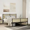 Image de vidaXL Cadre de lit en mÃ©tal sans matelas chÃªne sonoma 140x190 cm