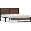 Image de vidaXL Cadre de lit en mÃ©tal avec tÃªte de lit chÃªne marron 140x190 cm