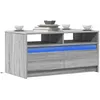 Image de vidaXL Table basse avec lumiÃ¨res LED sonoma gris bois d'ingÃ©nierie