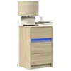 Image de Vidaxl Armoire De Chevet Avec LumiÃ¨res Led ChÃªne Sonoma