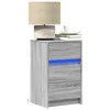 Image de vidaXL Armoire de chevet et lumiÃ¨res LED sonoma gris bois d'ingÃ©nierie