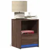 Image de vidaXL Armoires de chevet et lumiÃ¨res LED 2 pcs chÃªne marron
