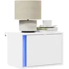 Image de vidaXL Table de chevet murale avec lumiÃ¨res LED blanc
