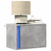 Image de vidaXL Table de chevet murale avec lumiÃ¨res LED gris bÃ©ton