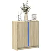 Image de vidaXL Buffet avec LED chÃªne sonoma 77x34x85 cm bois d'ingÃ©nierie