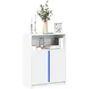 Image de vidaXL Buffet avec LED blanc 77x34x100 cm bois d'ingÃ©nierie