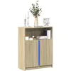 Image de vidaXL Buffet avec LED chÃªne sonoma 77x34x100 cm bois d'ingÃ©nierie
