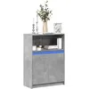 Image de vidaXL Buffet avec LED gris bÃ©ton 72x34x100 cm bois d'ingÃ©nierie