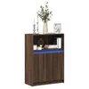 Image de vidaXL Buffet avec LED chÃªne marron 72x34x100 cm bois d'ingÃ©nierie