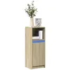 Image de vidaXL Buffet avec LED chÃªne sonoma 38x34x100 cm bois d'ingÃ©nierie