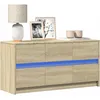 Image de vidaXL Meuble TV avec LED chÃªne sonoma 100x34x50 cm bois d'ingÃ©nierie