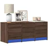 Image de vidaXL Meuble TV avec LED chÃªne marron 97x34x40 cm bois d'ingÃ©nierie