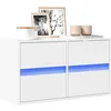 Image de vidaXL Meuble TV mural avec lumiÃ¨res LED blanc 80x31x45 cm