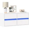 Image de vidaXL Meuble TV mural avec lumiÃ¨res LED blanc 100x31x45 cm