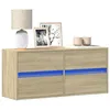 Image de Vidaxl Meuble Tv Mural Avec LumiÃ¨res Led ChÃªne Sonoma 100x31x45 Cm