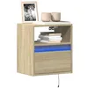 Image de Vidaxl Meuble Tv Mural Avec LumiÃ¨res Led ChÃªne Sonoma 41x31x45 Cm