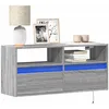 Image de vidaXL Meuble TV mural avec lumiÃ¨res LED sonoma gris 100x31x45 cm