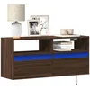 Image de vidaXL Meuble TV mural avec lumiÃ¨res LED chÃªne marron 100x31x45 cm