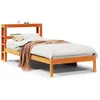 Image de vidaXL Cadre de lit avec tÃªte de lit sans matelas cire marron 75x190cm