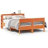 Image de vidaXL Cadre de lit sans matelas cire marron 135x190cm bois pin massif