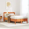 Image de vidaXL Cadre de lit sans matelas cire marron 75x190 cm bois pin massif