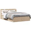 Image de vidaXL Cadre de lit avec tÃªte de lit 135x190 cm bois de pin massif