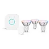 Image de Philips Hue White And Color Ambiance Kit De DÃ©marrage Essential : 3 Ampoules ConnectÃ©es Gu10 (345 Lm) + Bouton ConnectÃ©