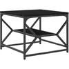 Image de vidaXL Table basse en chÃªne noir avec Ã©tagÃ¨re, 51x50x40 cm, fabriquÃ©e en bois d'ingÃ©nierie